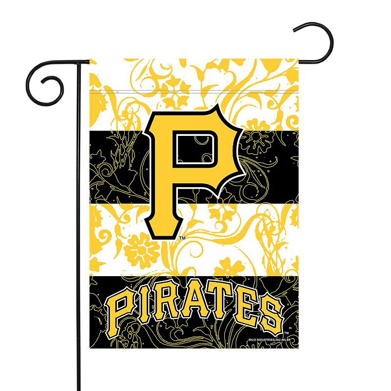 Pittsburgh Pirates Garden Flag with Pole, Multicolor