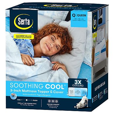 Serta Soothing Cool 3-Inch Gel Memory Foam Mattress Topper