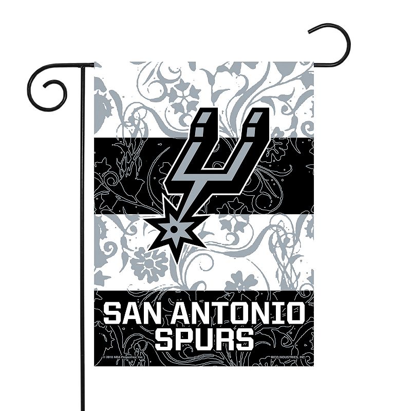 San Antonio Spurs Garden Flag with Pole, Multicolor
