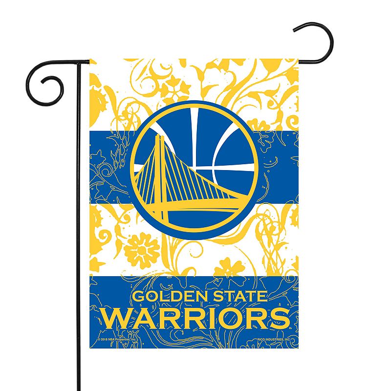 Golden State Warriors Garden Flag with Pole, Multicolor