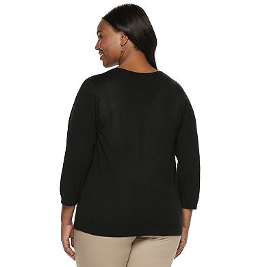 Plus Size Croft & Barrow® Embellished Sweater