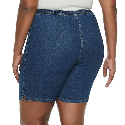 Plus Size Croft Barrow Pull On Denim Shorts