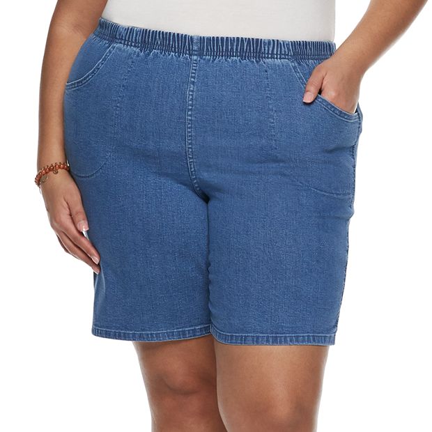 Plus size pull 2025 on jean shorts