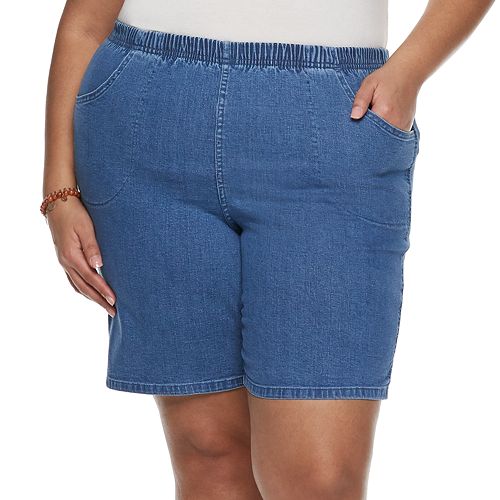 Plus Size Croft & Barrow® Pull-On Denim Shorts
