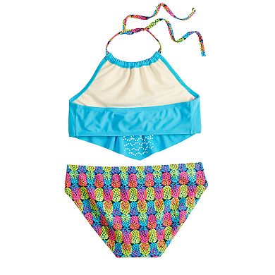 Girls 7-16 SO® Pineapple Paradise Halter Top & Bottoms Swimsuit Set