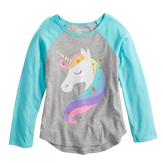 Jumping Beans Toddler Girl's Unicorn Long Sleeve Shirttail Tee