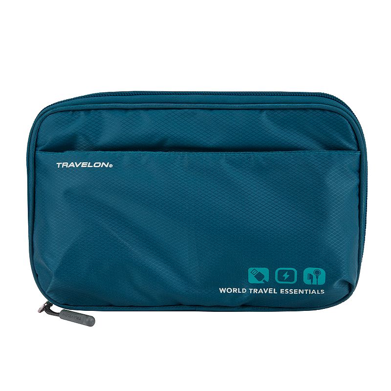Travelon World Travel Essentials Tech Organizer, Peacock