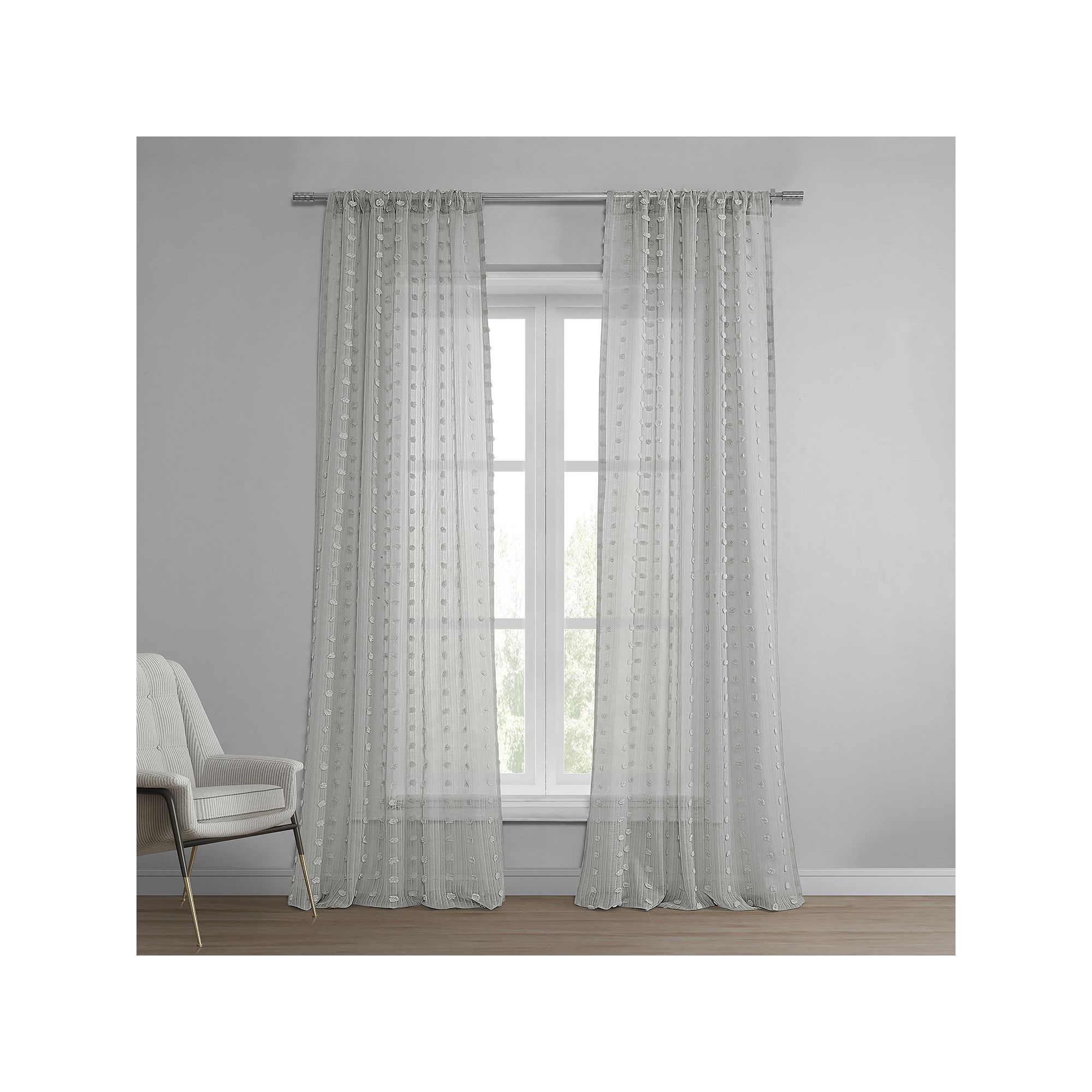 EFF Strasbourg Dot Patterned Sheer Curtain, Strasbourg Dot Gray