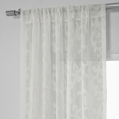 EFF Paris Scroll Patterned Sheer Curtain