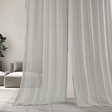 EFF Bordeaux Striped Sheer Curtain