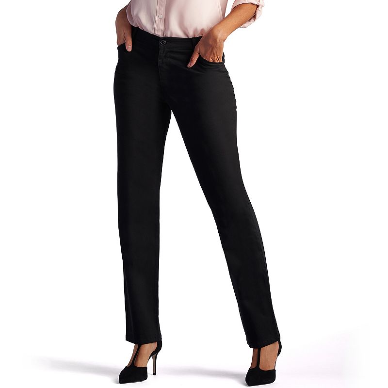 UPC 191057065378 product image for Petite Lee Relaxed Fit Straight Leg Twill Pants, Women's, Size: 14 Petite, Black | upcitemdb.com