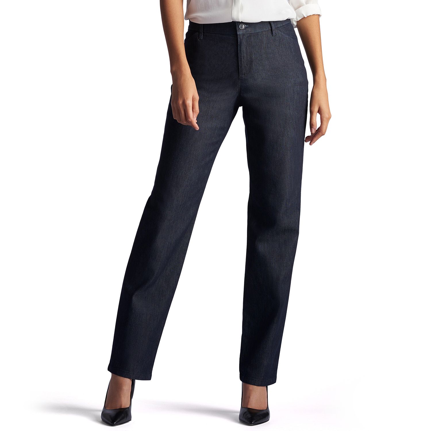 lee women's petite relaxed fit jeans