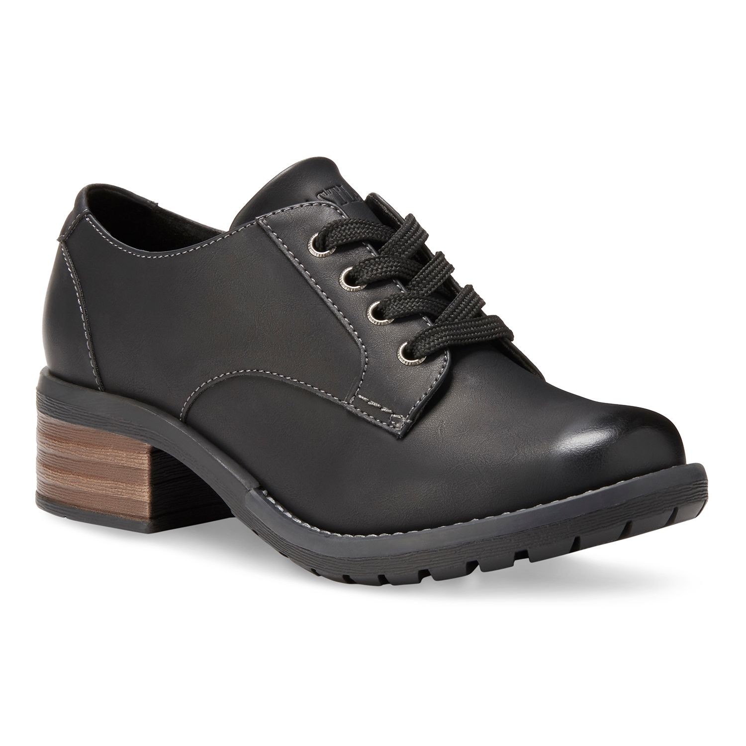 black leather women's eastland oxford shoe