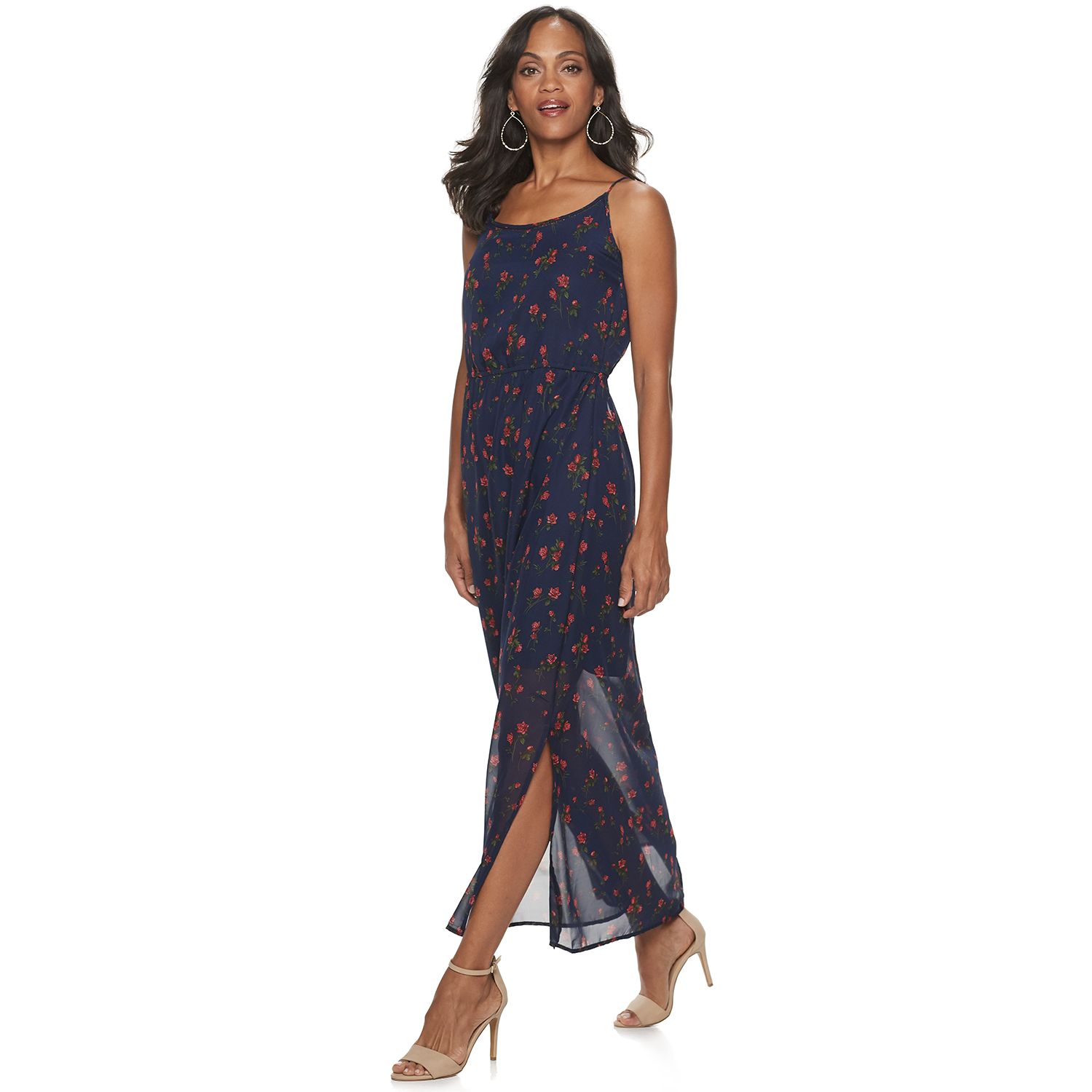 print chiffon maxi dress