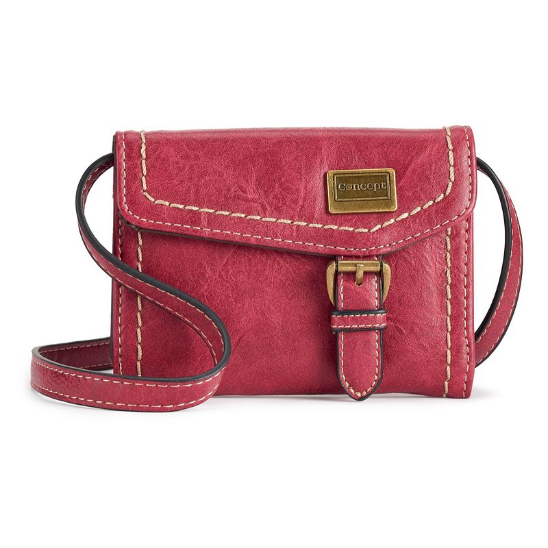 Concept Amhearst Asymmetrical Crossbody Wallet, Red