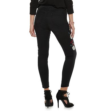 Women's Jennifer Lopez Embroidered MidRise Super Skinny Jeans 