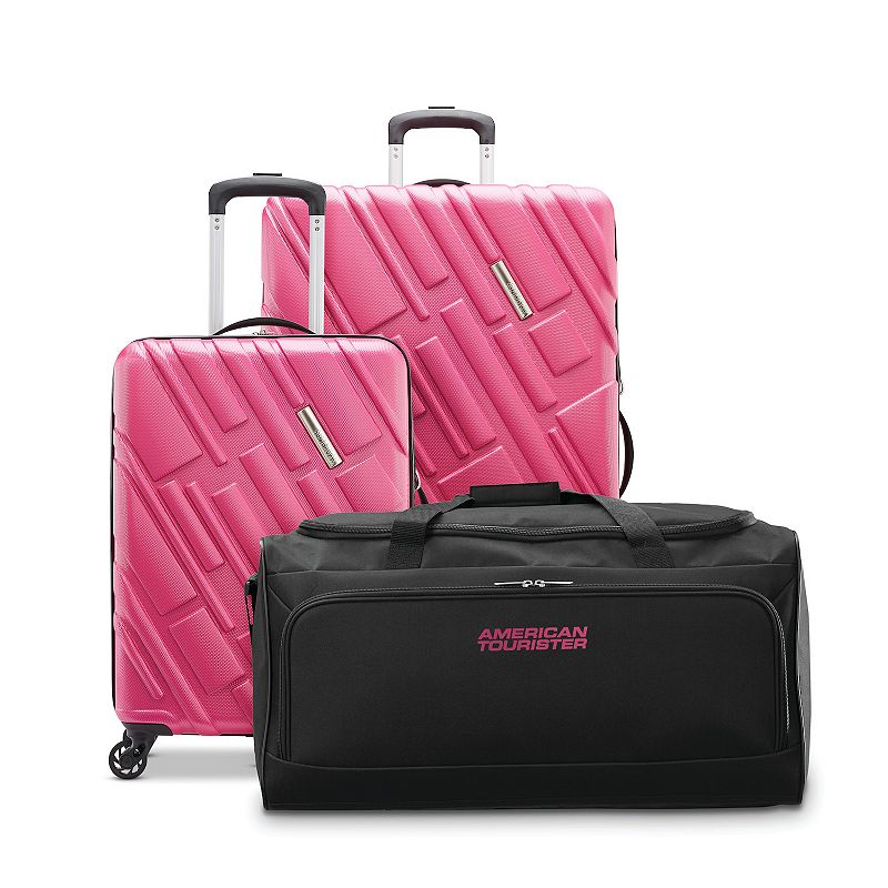 American Tourister Ellipse 3-Piece Hardside Spinner Luggage Set, Pink, 3 Pc