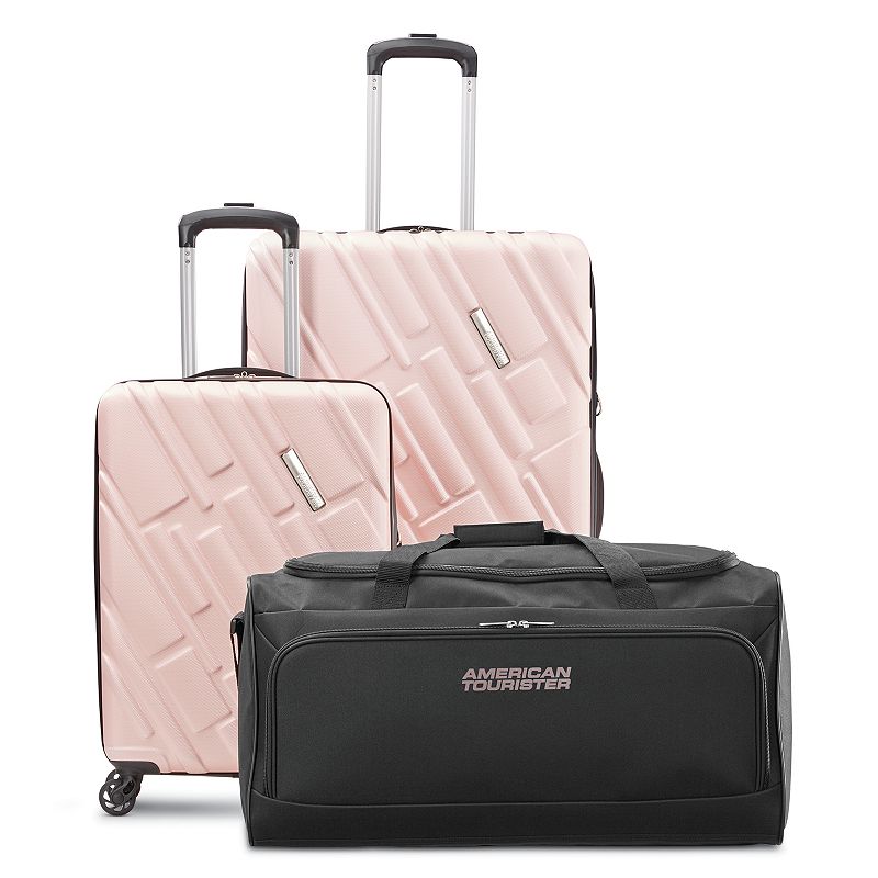 American Tourister Ellipse 3-Piece Hardside Spinner Luggage Set, Med Pink, 