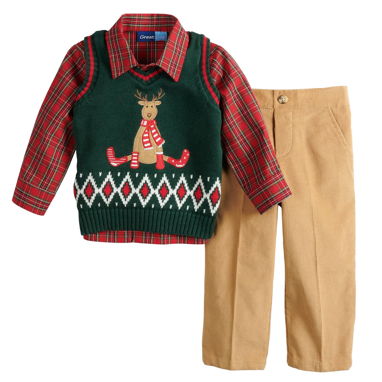 boys green sweater vest