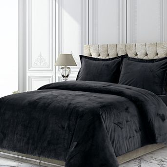 Tribeca Living Venice Velvet Oversized Solid Duvet Set