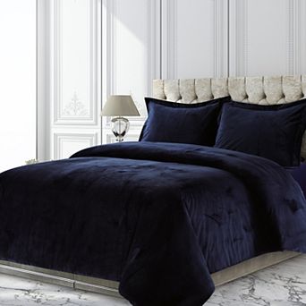 Tribeca Living Venice Velvet Oversized Solid Duvet Set