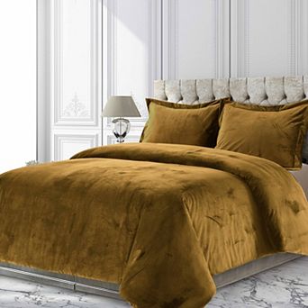 Tribeca Living Venice Velvet Oversized Solid Duvet Set