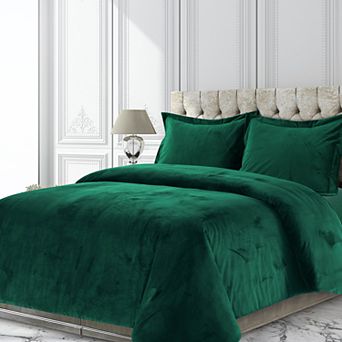 Tribeca Living Venice Velvet Oversized Solid Duvet Set