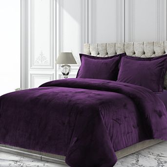 Tribeca Living Venice Velvet Oversized Solid Duvet Set