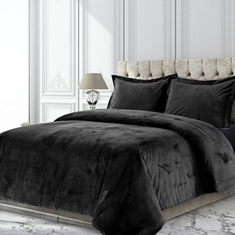 Tribeca Living Venice Velvet Oversized Solid Duvet Set