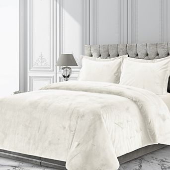 Tribeca Living Venice Velvet Oversized Solid Duvet Set