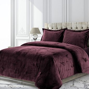 Tribeca Living Venice Velvet Oversized Solid Duvet Set