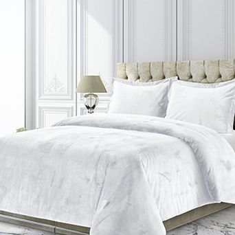 Tribeca Living Venice Velvet Oversized Solid Duvet Set