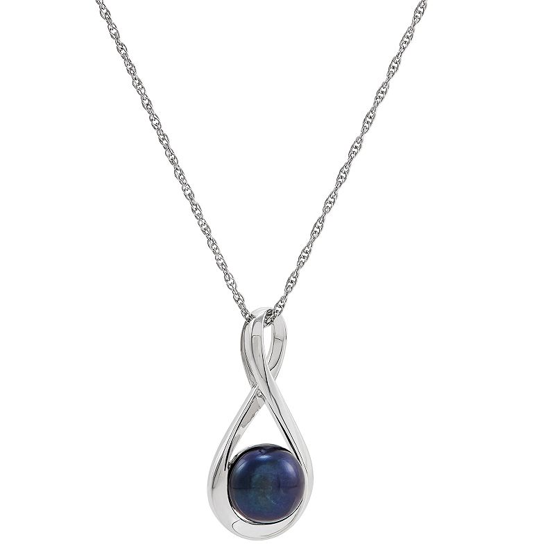 Freshwater by HONORA Sterling Silver Dyed Black Freshwater Cultured Pearl 