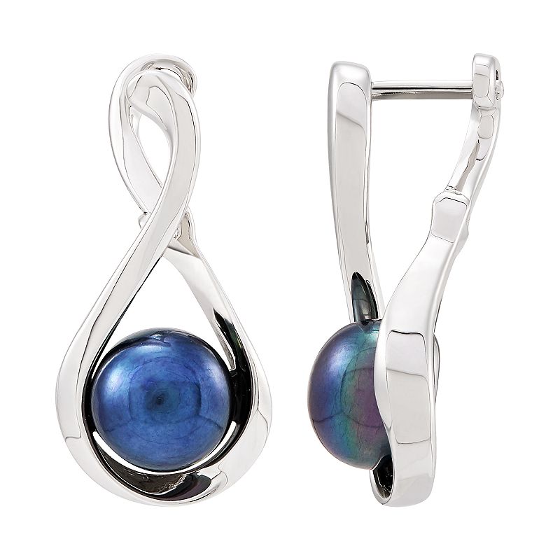 Freshwater by HONORA Sterling Silver Dyed Black Freshwater Cultured Pearl I