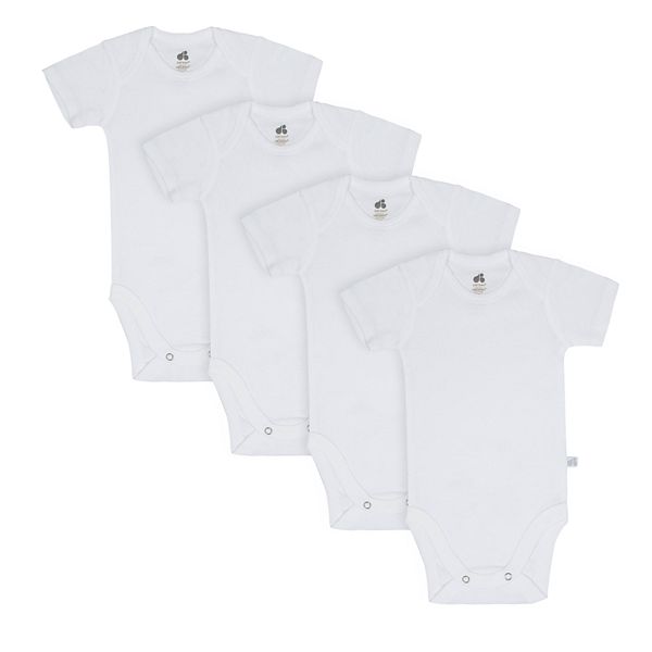 Baby Just Born® Organic 4-pack Solid Short-Sleeve Bodysuits