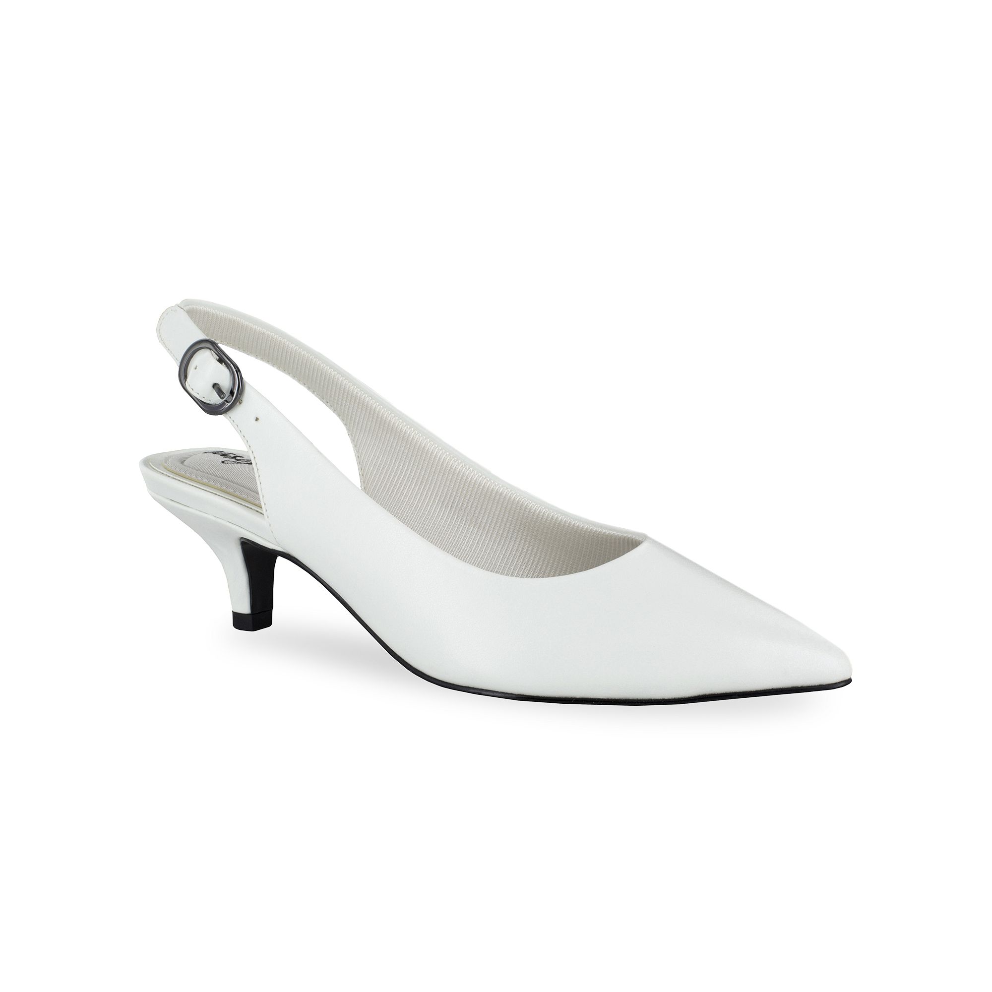 Easy Street Faye Womens Slingback Heels, Size: 6 Ww, White