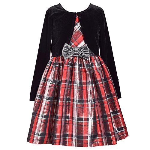 Girls 7-16 & Plus Size Bonnie Jean Plaid Sleeveless Dress & Cardigan Set