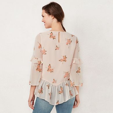 Women's LC Lauren Conrad Floral Ruffle Tiered Top