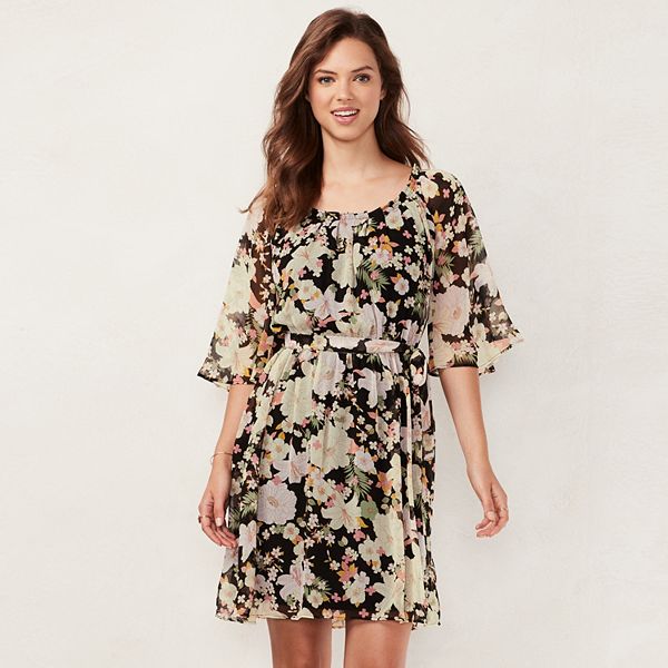 Women's Lc Lauren Conrad Print Pleated Dress