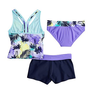 Girls 7-16 & Plus Size ZeroXposur Summer Storm Tankini Top, Bottoms & Shorts Swimsuit Set