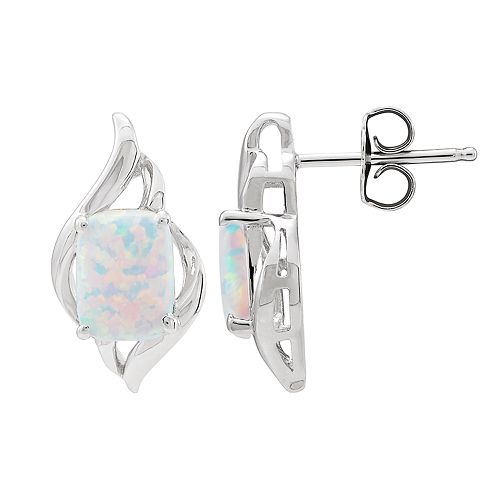 lab created opal stud earrings