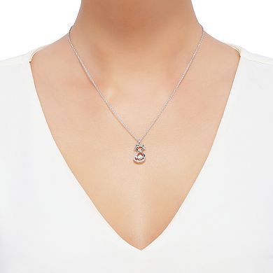 DiamonLuxe Sterling Silver Cubic Zirconia Cat Pendant Necklace