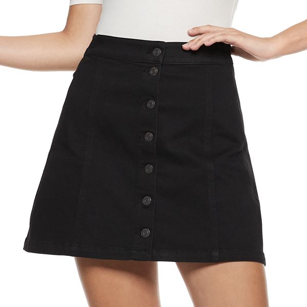 Juniors Mudd Button Front Denim Skirt
