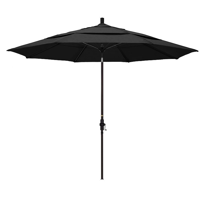 California Umbrella 11-ft. Sun Master Bronze Finish Patio Umbrella, Black