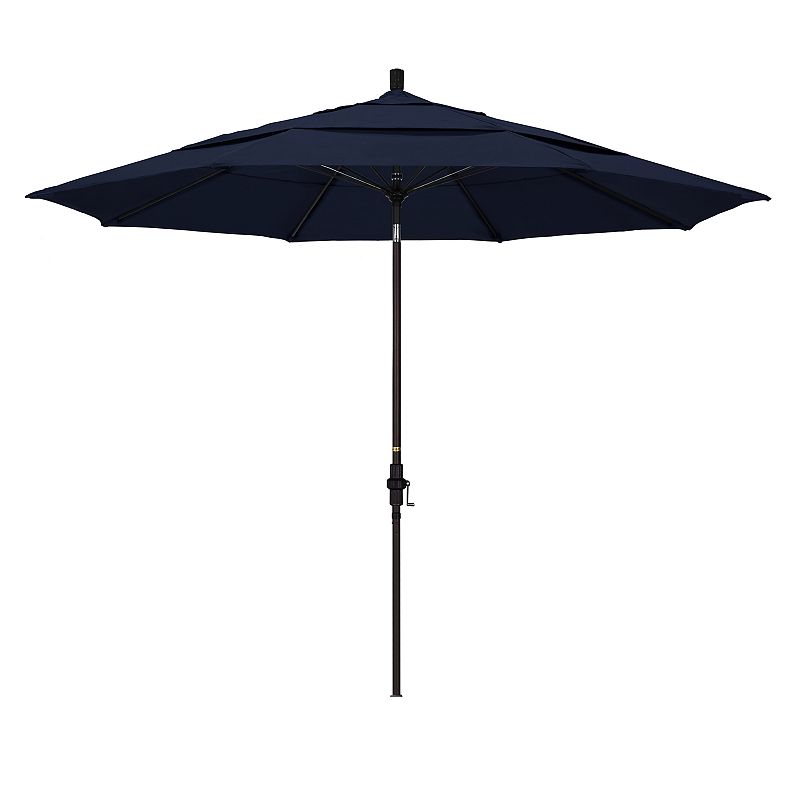 California Umbrella 11-ft. Sun Master Bronze Finish Patio Umbrella, Dark Bl