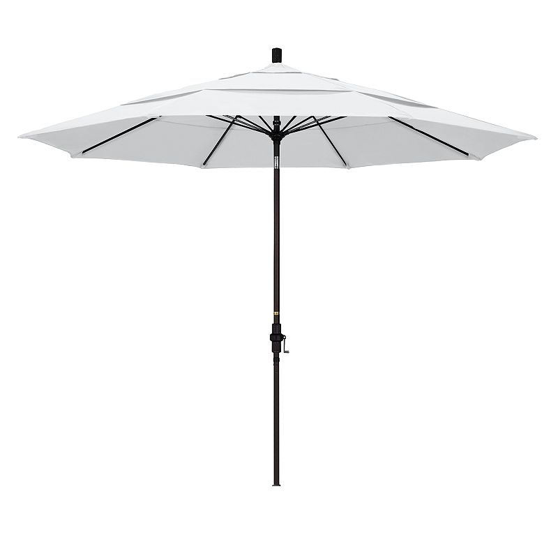 California Umbrella 11-ft. Sun Master Bronze Finish Patio Umbrella, White