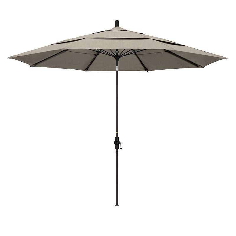 California Umbrella 11-ft. Sun Master Bronze Finish Patio Umbrella, Beige