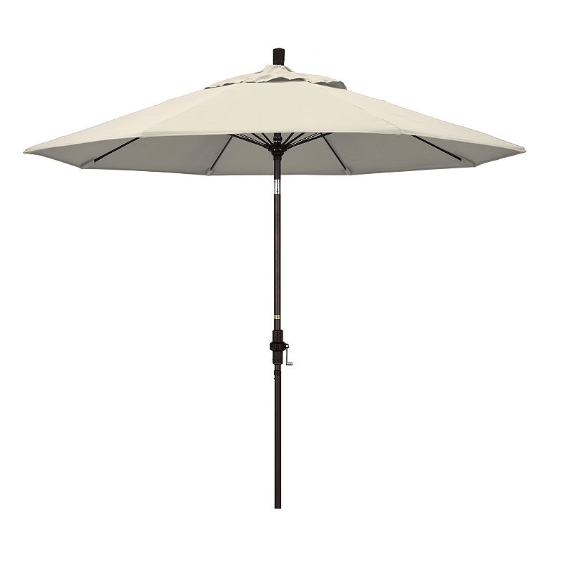 California Umbrella 9-ft. Sun Master Bronze Finish Patio Umbrella, Beig/Gre