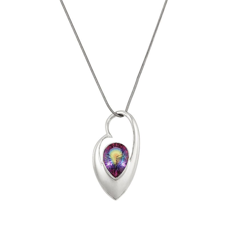 Sajen Sterling Silver Celestial Starlight Doublet Heart Pendant Necklace, 