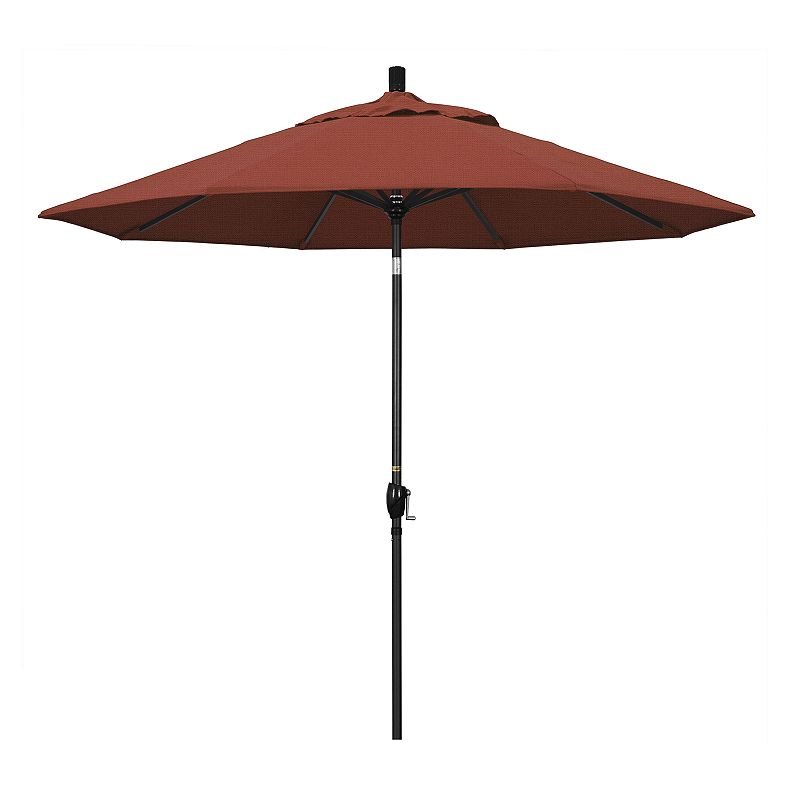 California Umbrella 9-ft. Pacific Trail Black Finish Patio Umbrella, Red